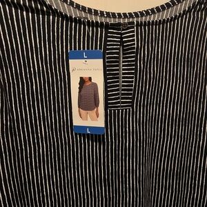 Blue and White Striped Blouse 
NWT